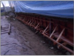 Formwork preparation before gouting works